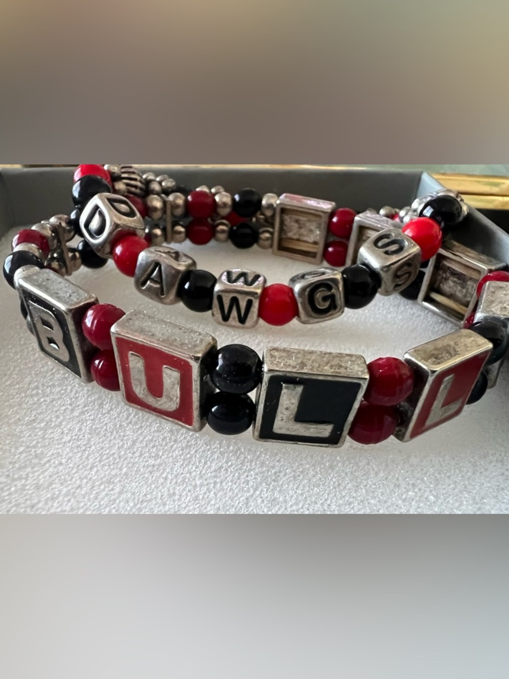 Georgia Bulldogs UGA set of 2 bracelets